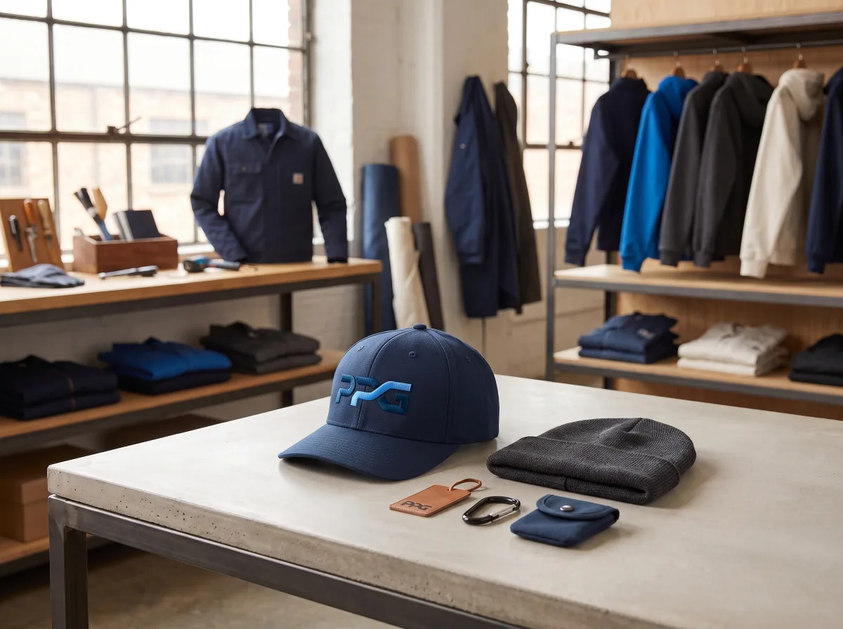 KI-Entwurf: Caps & Accessoires im PPG-Markenstil.